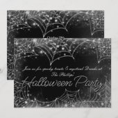 Mousserende spiderwebs Halloween Party Invitations Kaart (Voorkant / Achterkant)