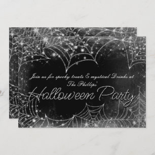 Mousserende spiderwebs Halloween Party Invitations Kaart