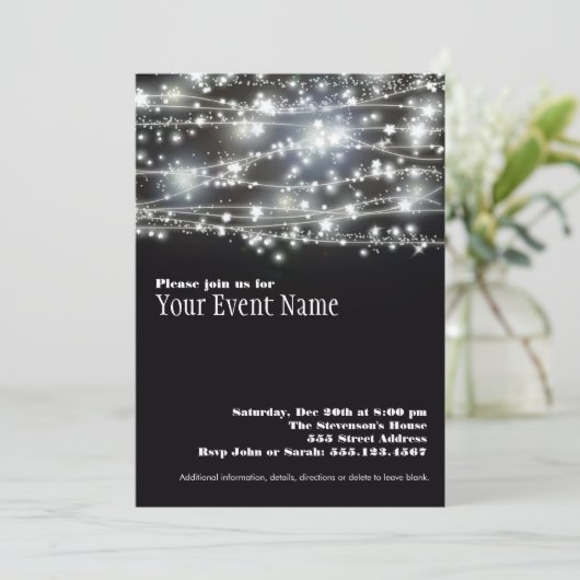 Mousserende Star Holiday Celebration Card Kaart (Staand voorkant)