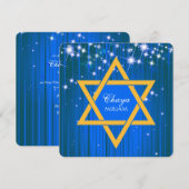 Mousserende ster van David Bat Mitzvah Kaart (Voorkant / Achterkant)