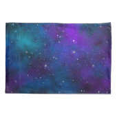 Mousserende sterren op blauwe en Paarse ruimte ach Kussensloop (Achterkant)