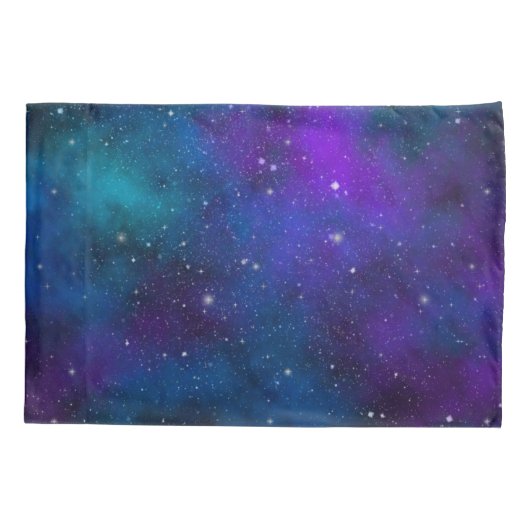 Mousserende sterren op blauwe en Paarse ruimte ach Kussensloop (Achterkant)