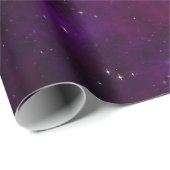 Mousserende sterren op diepe Paarse ruimte Cadeaupapier (Rol Hoek)