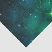 Mousserende sterren op diepgaande groene ruimte Ac Tissuepapier (Detail)