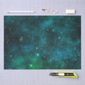 Mousserende sterren op diepgaande groene ruimte Ac Tissuepapier (Craft)