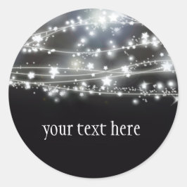 Mousserende sterren Ronde sticker