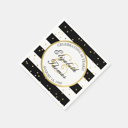 mousserende strepen | 60e bruiloft Jubileum Servetten (Hoek)