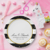 Mousserende strepen | Elegante bruiloft Borden Papieren Bordje (Feest)