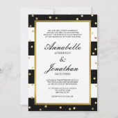 Mousserende strepen | Elegante bruiloft uitnodigin Kaart (Voorkant)