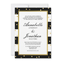 Mousserende strepen | Elegante bruiloft uitnodigin