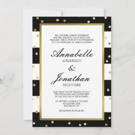 Mousserende strepen | Elegante bruiloft uitnodigin Kaart