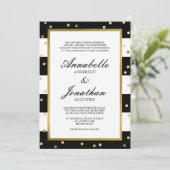 Mousserende strepen | Elegante bruiloft uitnodigin Kaart (Staand voorkant)