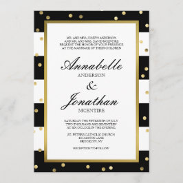 Mousserende strepen | Elegante bruiloft uitnodigin Kaart