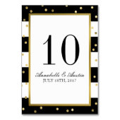 Mousserende strepen | Elegante Trouwtafel Kaart (Voorkant)