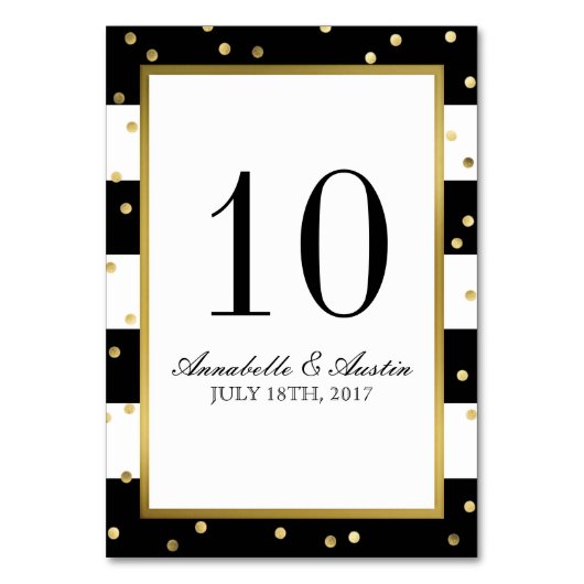 Mousserende strepen | Elegante Trouwtafel Kaart (Voorkant)