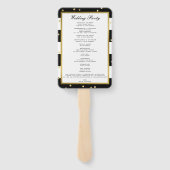 Mousserende strepen | Modern trouwprogramma Handwaaier (Achterkant)