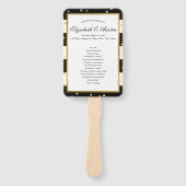 Mousserende strepen | Modern trouwprogramma Handwaaier (Voorkant)