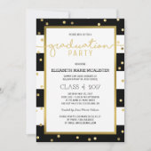 mousserende strepen | Uitnodiging voor afstudeerfe (Voorkant)