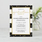 mousserende strepen | Uitnodiging voor afstudeerfe (Staand voorkant)