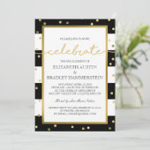 Mousserende strepen | Uitnodiging voor de Verlovin (Staand voorkant)