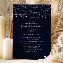 Mousserende String Lights Elegant Navy Blue Weddin