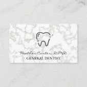Mousserende tand | Marmer Visitekaartje (Voorkant)