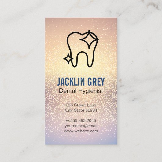 Mousserende tand | tandheelkunde | glinsteren visitekaartje (Voorkant)