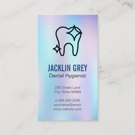 Mousserende tand | tandheelkunde | kleurrijke glin visitekaartje (Voorkant)