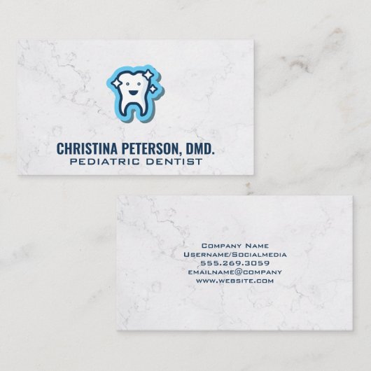 mousserende tand | Tandheelkundig Afsprakenkaartje (Voorkant / Achterkant)