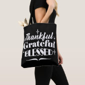 Mousserende Thanksgiving Quote Holiday Design Tote Bag (Dichtbij)