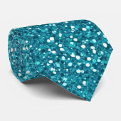 Mousserende Turquoise Glitter Ombre Stropdas (Opgerold)