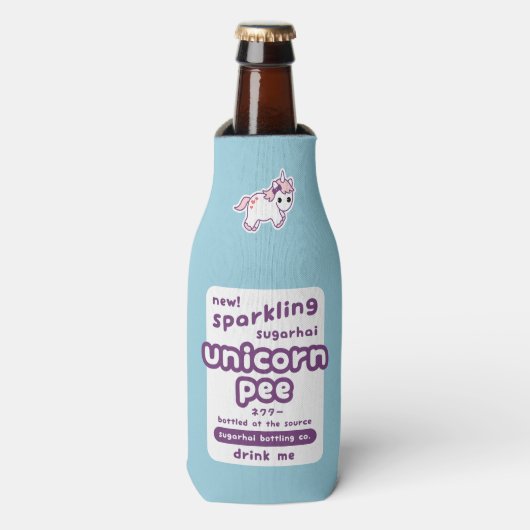 Mousserende Unicorn Pee Flesjeskoeler (Fles Voorkant)
