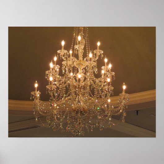 Mousserende Vintage Crystal Chandelier Poster (Voorkant)