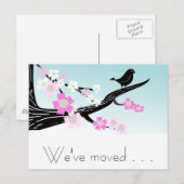  mousserende vogelkersen bloesems aankondigingskaart (Voorkant / Achterkant)