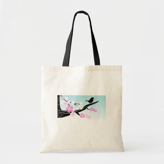  mousserende vogelkersen bloesems tote bag (Voorkant)