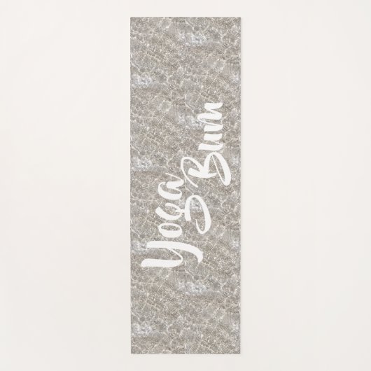 Mousserende water zand strand bum yoga bum yogamat (Voorkant)