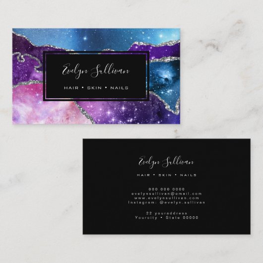 mousserende waterverf visitekaartje (Voorkant / Achterkant)