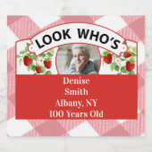 Mousserende Wijn 100e Verjaardag Etiketten- Sparkling Wijnetiket (Enkel label)