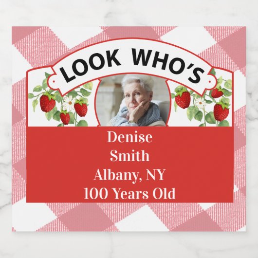 Mousserende Wijn 100e Verjaardag Etiketten- Sparkling Wijnetiket (Enkel label)