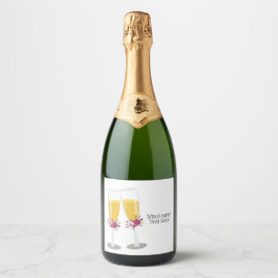Mousserende Wijn Brunch en Bubbels juicht verjaard Sparkling Wijnetiket