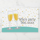 Mousserende Wijn Brunch en Bubbels juicht verjaard Sparkling Wijnetiket (Enkel label)