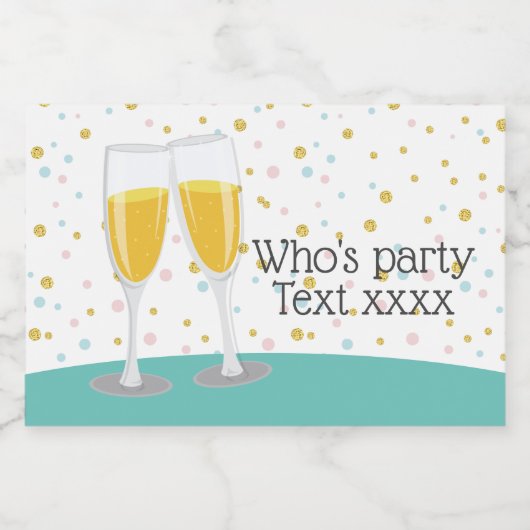 Mousserende Wijn Brunch en Bubbels juicht verjaard Sparkling Wijnetiket (Enkel label)