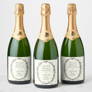 Mousserende wijn Elegante flessenetiketten Sparkling Wijnetiket