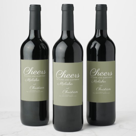 Mousserende wijn fles etiketten bruiloft. (Flessen)