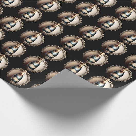 Mousserende wijn  flesetiket zwart goud cadeaupapier (Hoek)