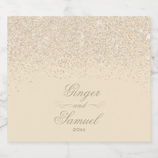 Mousserende wijn Glitter Bier Etiket (Enkel label)