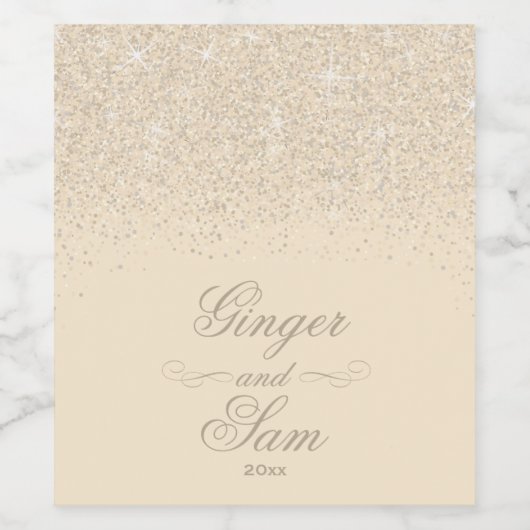 Mousserende wijn Glitter Wijn Etiket (Enkel label)