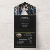 Mousserende wijn koppels foto vernieuwing geloften all in one uitnodiging (Binnen)