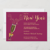 Mousserende wijn Nieuwjaarsuitnodiging Kaart (Voorkant)