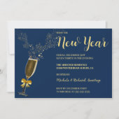 Mousserende wijn Nieuwjaarsuitnodiging Kaart (Voorkant)